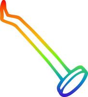 desenho de linha gradiente arco-íris desenho de unha de desenho animado vetor