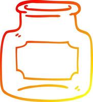 desenho de linha de gradiente quente de jarra de vidro transparente vetor