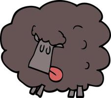 desenho animado doodle ovelha negra vetor