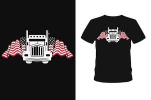 design de camiseta de condução de caminhão dos eua vetor