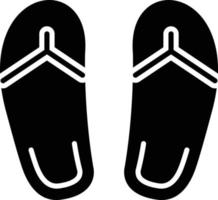 ícone de glifo de chinelos vetor