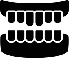 ícone de glifo de dentadura vetor