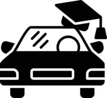 2 - ícone de glifo de escola de condução vetor