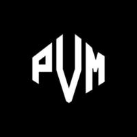 design de logotipo de carta pvm com forma de polígono. polígono pvm e design de logotipo em forma de cubo. modelo de logotipo de vetor hexágono pvm cores brancas e pretas. monograma pvm, logotipo comercial e imobiliário.