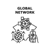 ilustração em vetor ícone de rede global