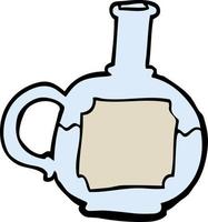 doodle de desenho animado de garrafa de poção vetor