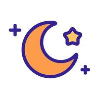 vetor de ícone de lua e estrela. ilustração de símbolo de contorno isolado