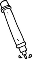 caneta marcador de desenho de desenho de linha vetor