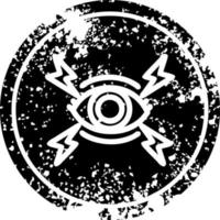ícone angustiado de olho místico vetor
