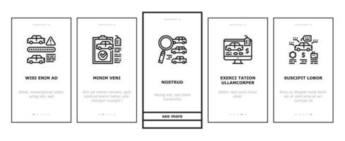conjunto de ícones de integração de serviço de automóvel de venda de carro usado vetor definido
