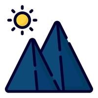 ícone de vetor de montanha. estilo de contorno colorido para web e mobile.