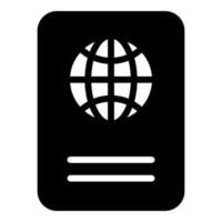 estilo de glifo de ícone de vetor passaporte para web e dispositivos móveis.