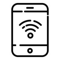 estilo de linha fina de ícone de vetor de esposa móvel para web e dispositivos móveis.