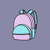 ilustração em vetor de desenhos animados de mochila fofa isolada