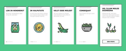 conjunto de ícones de integração de vegetais de feijão de ervilhas vetor