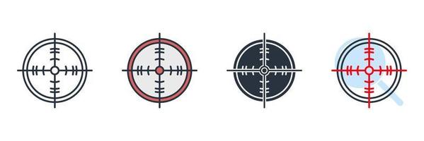 ilustração em vetor alvo ícone logotipo. modelo de símbolo de objetivo para coleção de design gráfico e web