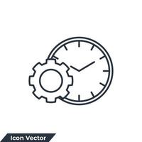 ilustração em vetor logotipo do ícone de gerenciamento de tempo. modelo de símbolo de relógio e engrenagem para coleção de design gráfico e web