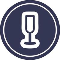 ícone circular de flauta de champanhe vetor
