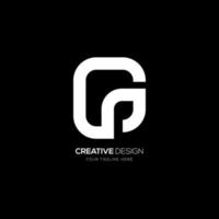 logotipo de monograma gp carta criativa vetor
