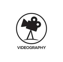 ilustração de design de logotipo de videografia vetor