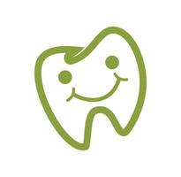ilustração de design de logotipo de dente de odontologia pediátrica engraçada vetor