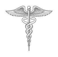 ilustração de design de símbolo de caduceu médico vetor
