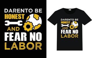 tipografia do dia do trabalho e design gráfico de camiseta vetor