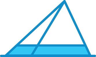 linha de pirâmide cheia de azul vetor