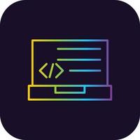 ícone de gradiente de programação vetor