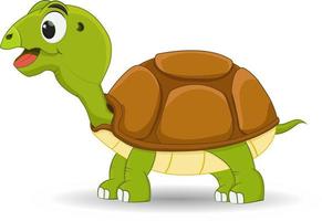 personagem de desenho animado tartaruga em pé isolado vetor