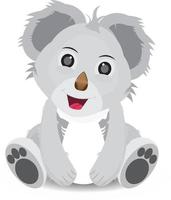 desenho animado coala fofo sentado sorrindo vetor
