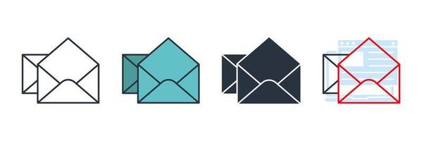 ilustração em vetor e-mail ícone logotipo. modelo de símbolo de serviços de correio de envelope para coleção de design gráfico e web