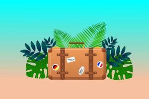 mala de viagem. caso para férias de viagem. ilustração vetorial vetor