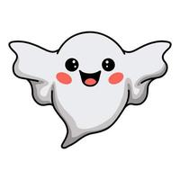 desenho animado fantasma de halloween fofo voando vetor