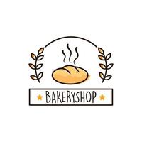 cliparts simples de logotipo de padaria desenhados à mão vetor