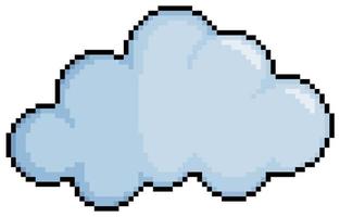 ícone de vetor de nuvem de pixel art para jogo de 8 bits em fundo branco