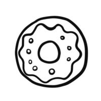 ilustração vetorial de doodle simples de donut vetor