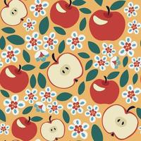 maçãs com padrão colorido de flores vetor