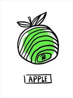 ilustração vetorial de doodle criativo de maçã vetor