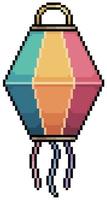 balão de papel pixel art para festa junina ícone vetorial para jogo de 8 bits em fundo branco vetor