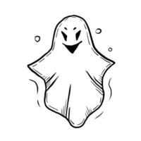 elemento de doodle de esboço de fantasma vetor