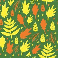 padrão desenhado à mão de folhas de outono vetor