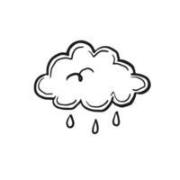 ilustração vetorial de doodle simples de nuvem chuvosa vetor