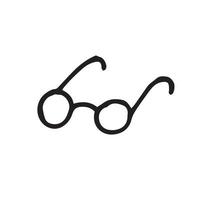 desenho vetorial em estilo doodle. óculos. ilustração de óculos redondos simples vetor