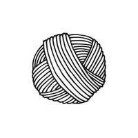 desenho vetorial no estilo de doodle. um novelo de lã para tricotar. desenho simples de uma bola de linha para tricô e crochê. símbolo de feito à mão, lição de casa, hobby. eu amo tricotar. vetor