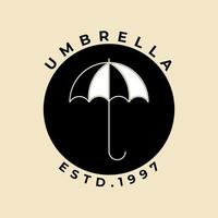 design de modelo de ilustração vetorial de logotipo vintage de guarda-chuva vetor