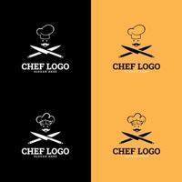 modelo de logotipo do restaurante. símbolo de chapéu de cozinheiro chef. adequado para logotipo da empresa, impressão, digital, ícone, aplicativos e outros fins de material de marketing. vetor