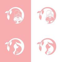 logotipo de mulher grávida, ícone de cuidados com a mãe, ilustração vetorial em fundo branco