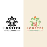 design de logotipo de lagosta. pode ser usado para restaurantes de menu, peixarias e em lojas vetor