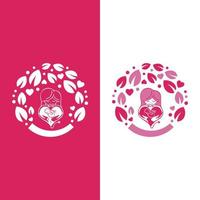 logotipo de mulher grávida, ícone de cuidados com a mãe, ilustração vetorial em fundo branco vetor